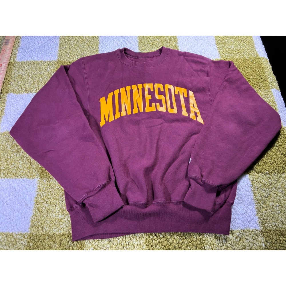 Champion Premium Reverse Weave Minnesota Sweatshirt Maroon Crewneck Small